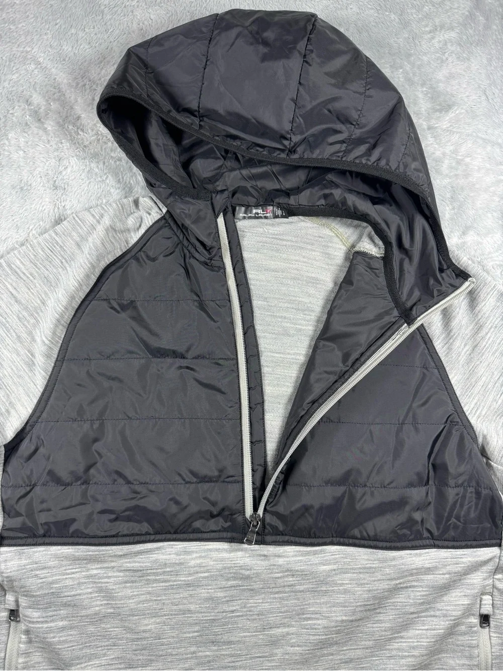 RLX Ralph Lauren Hybrid Wool Quarter Zip Hoodie Large